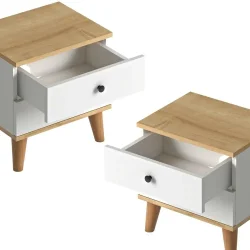 Luce Siyirtməli 2'li Tumba Dəsti - Ağ/Meşə - Decoroom Collection (1)