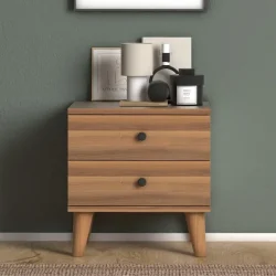 Luce Siyirtməli 2'li Tumba Dəsti - Cəviz - Decoroom Collection (1)