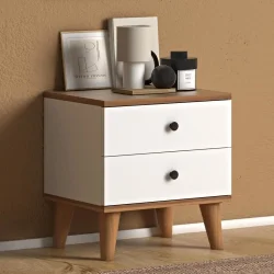 Luce Siyirtməli Tumba - Ağ/Cəviz - Decoroom Collection (1)