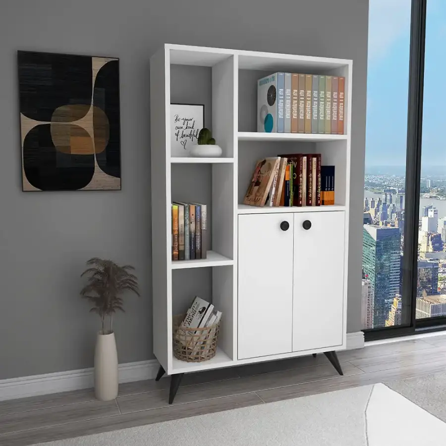 Malentha Kitab Rəfi - Ağ - 1