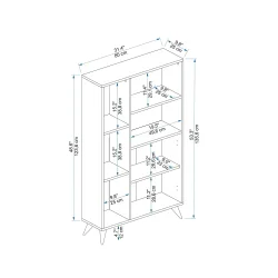 Malentha Kitab Rəfi - Meşə/Ağ - 5