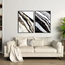 Marble Texture Art 2'li Set Kətan Tablo TB2041 - 2