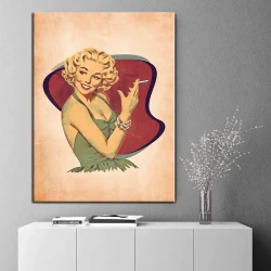 Marilyn Monroe Retro Kətan Tablo TB1315 - 1