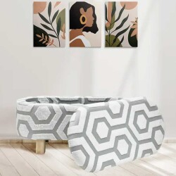 Marin Sandıqlı Pufik - Ağ/Boz - Zemhome