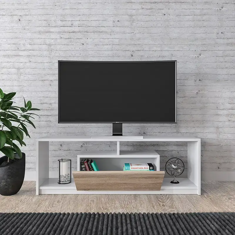 Marmaris Tv Stend 120cm - Ağ/Meşə - 2