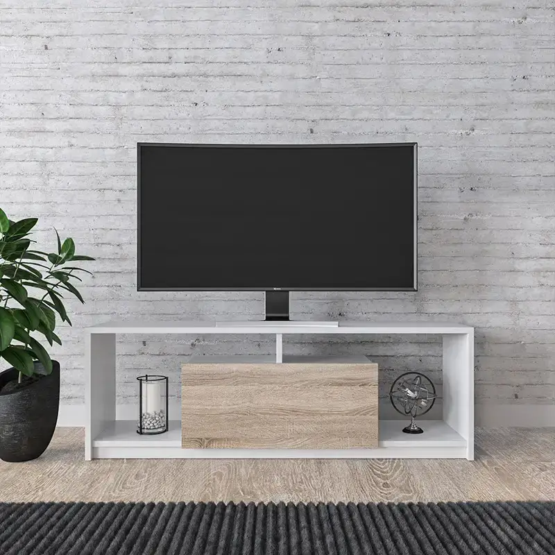 Marmaris Tv Stend 120cm - Ağ/Meşə - 1