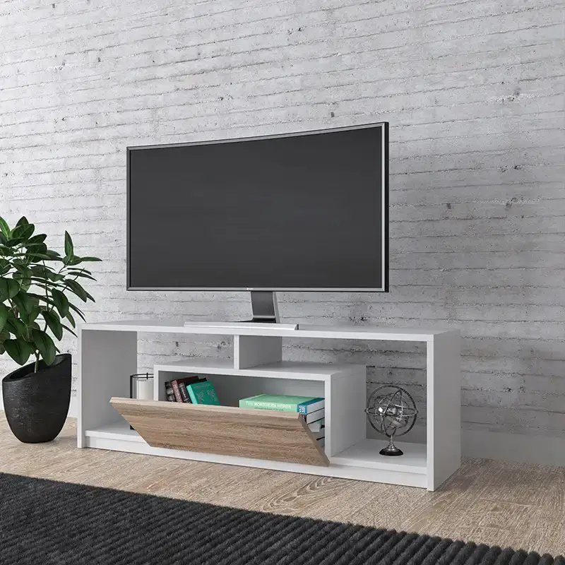 Marmaris Tv Stend 120cm - Ağ/Meşə - 3