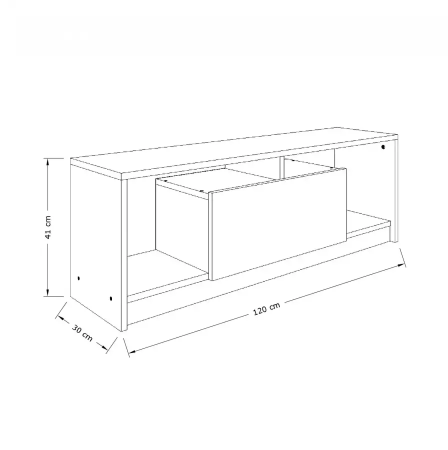 Marmaris Tv Stend 120cm - Ağ/Meşə - 4