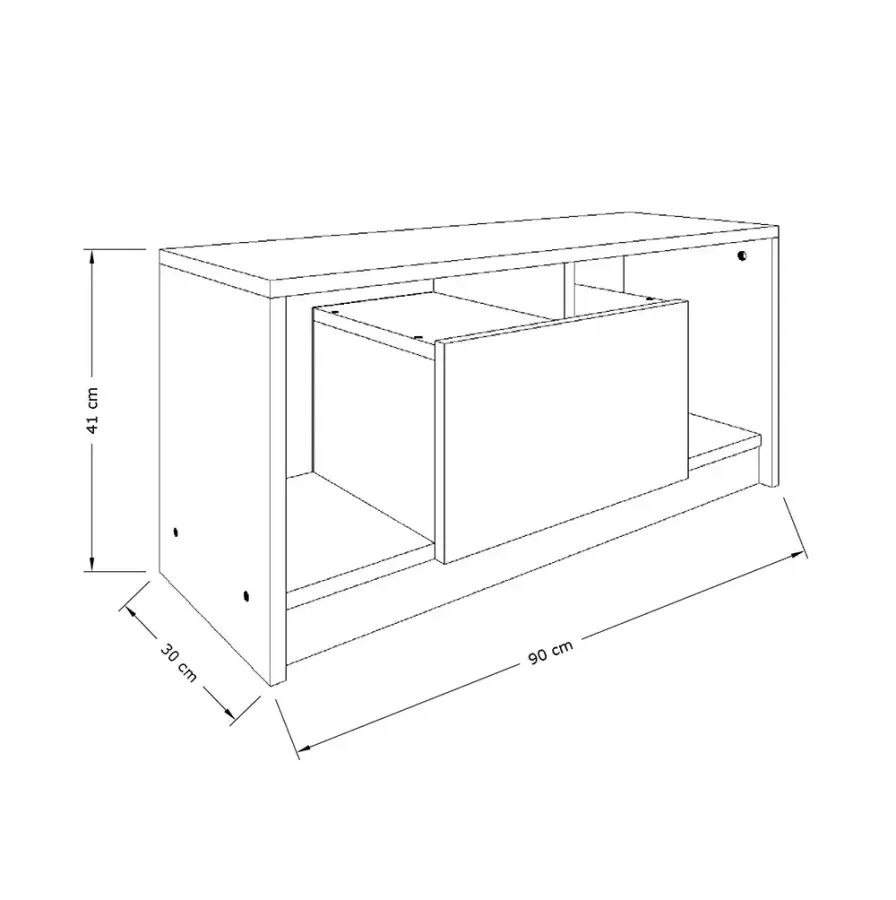 Marmaris Tv Stend 90cm - Ağ - 3