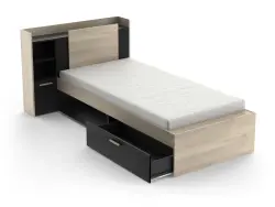 Martelo Bir Nəfərlik Çarpayı - Meşe/Qara - Modev (1)