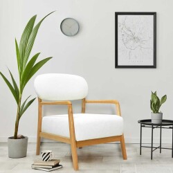 Matilda Berjer Kreslo - Ağ - Zemhome