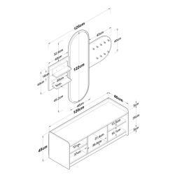 Matilda Güzgülü Dəhliz Dolabı - Ağ/Ceviz - Ravilla (1)