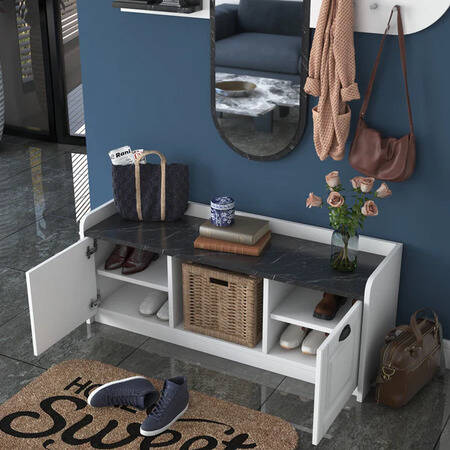 Matilda Güzgülü Dəhliz Dolabı - Qara/Ağ - 11