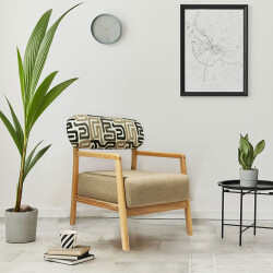 Matilda Punch Naxışlı Berjer Kreslo - Zemhome