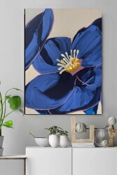 Mavi Çiçek Kanvas Tablo - Markaev