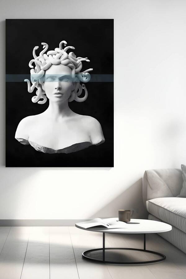 Medusa Büstü Kanvas Tablo - 1