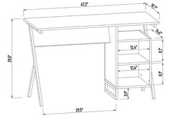 Meruda Metal Ayaqlı Çalışma Masası - Atlantik Çam - 5