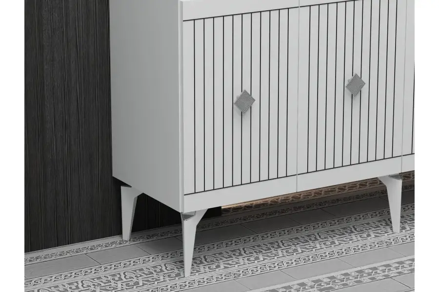 Midas Konsol, 4 Qapılı, 150cm - Ağ/Gümüşü - 4