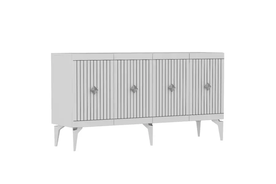 Midas Konsol, 4 Qapılı, 150cm - Ağ/Gümüşü - 5