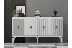 Midas Konsol, 4 Qapılı, 150cm - Ağ/Qızılı 