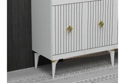 Midas Konsol, 4 Qapılı, 150cm - Ağ/Qızılı - 4
