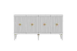 Midas Konsol, 4 Qapılı, 150cm - Ağ/Qızılı - 6