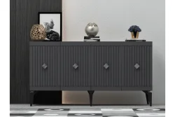 Midas Konsol, 4 Qapılı, 150cm - Antrasit/Gümüşü 