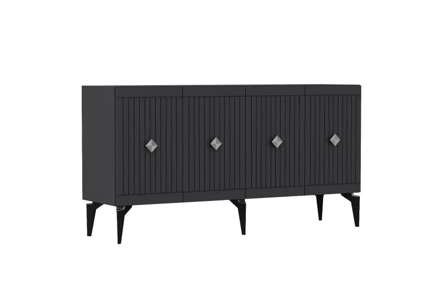 Midas Konsol, 4 Qapılı, 150cm - Antrasit/Gümüşü - 5