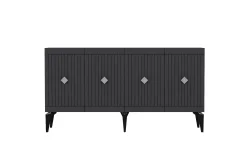 Midas Konsol, 4 Qapılı, 150cm - Antrasit/Gümüşü - 6