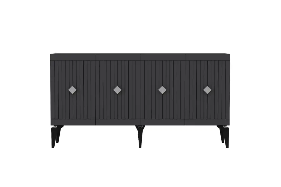 Midas Konsol, 4 Qapılı, 150cm - Antrasit/Gümüşü - 6