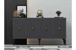 Midas Konsol, 4 Qapılı, 150cm - Antrasit/Qızılı 