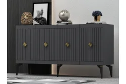 Midas Konsol, 4 Qapılı, 150cm - Antrasit/Qızılı - 2