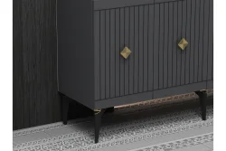 Midas Konsol, 4 Qapılı, 150cm - Antrasit/Qızılı - 4