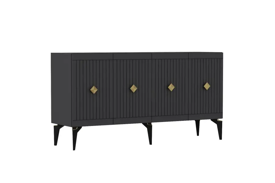 Midas Konsol, 4 Qapılı, 150cm - Antrasit/Qızılı - 5