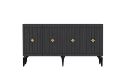 Midas Konsol, 4 Qapılı, 150cm - Antrasit/Qızılı - 6