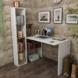 Mila Çalışma Masası - Ağ/Cəviz - Modev