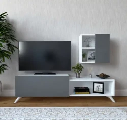 Milas Tv Stend - Ağ/Antrasit 