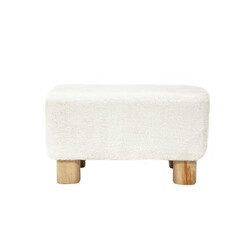 Miller Welsoft Ahşap Ayaqlı Pufik - Ağ - Zemhome (1)