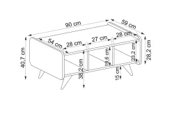 Mindy Jurnal Masası - Meşə/Ağ - 4