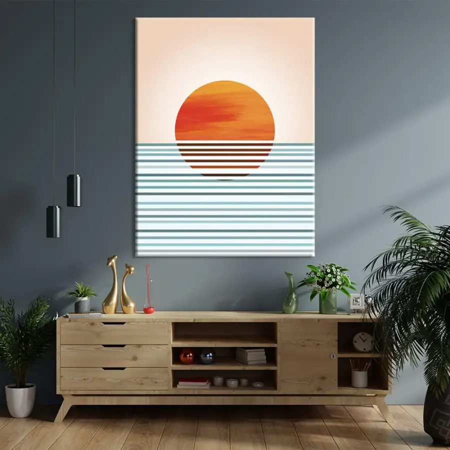 Minimal Sunset Kətan Tablo TB2084 - 4