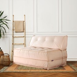 Mocca İki Nəfərlik Qatlanan Çarpayı Uzanmaq üçün Kreslo - Bej - Homedius