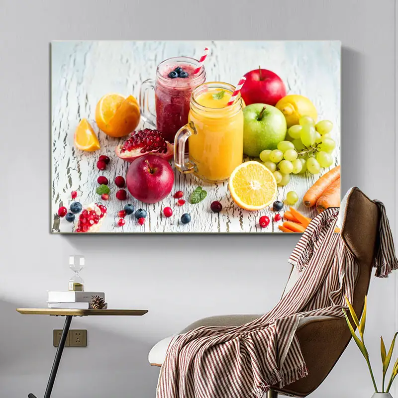 Modern Colorful Fruit Kətan Tablo TB1386 - 2