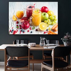 Modern Colorful Fruit Kətan Tablo TB1386 - 1