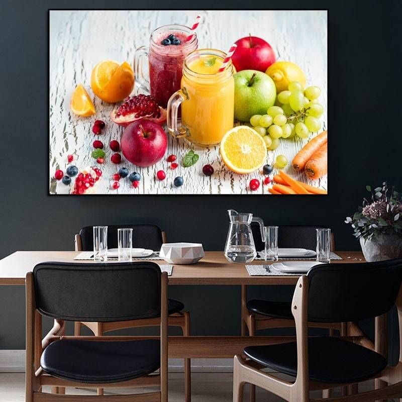 Modern Colorful Fruit Kətan Tablo TB1386 - 1