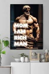 Mom I Am Rich Man Kətan Tablo - Markaev