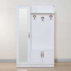 Mono Güzgülü, Asılqanlı Dəhliz Dolabı - Ağ - 3