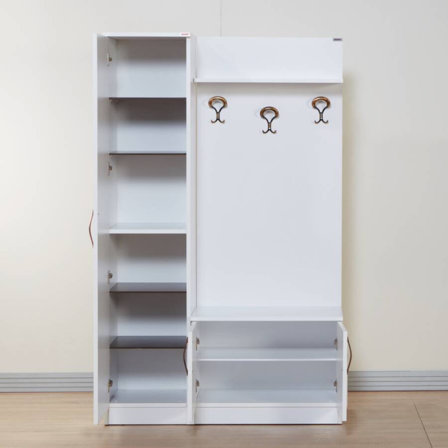 Mono Güzgülü, Asılqanlı Dəhliz Dolabı - Ağ - 4