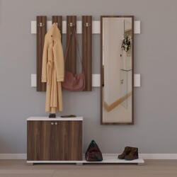 Monta Dəhliz Dolabı - Cəviz/Ağ - Modev