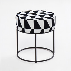 Moon Steel Ayaqlı Pufik Siyah Beyaz - Evdebiz (1)