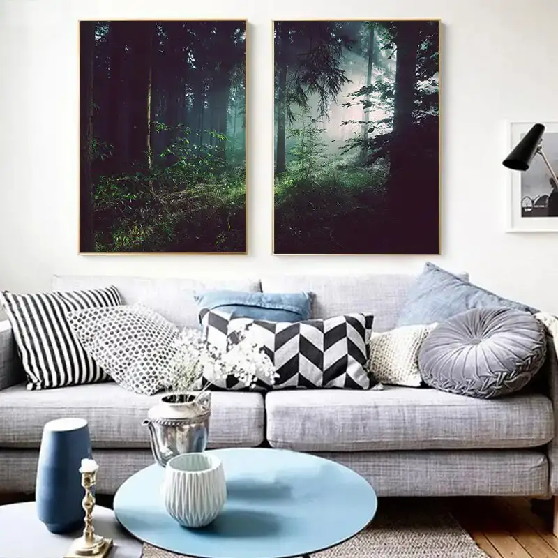 Mountain Forest 2'li Set Kətan Tablo TB1327 - 1
